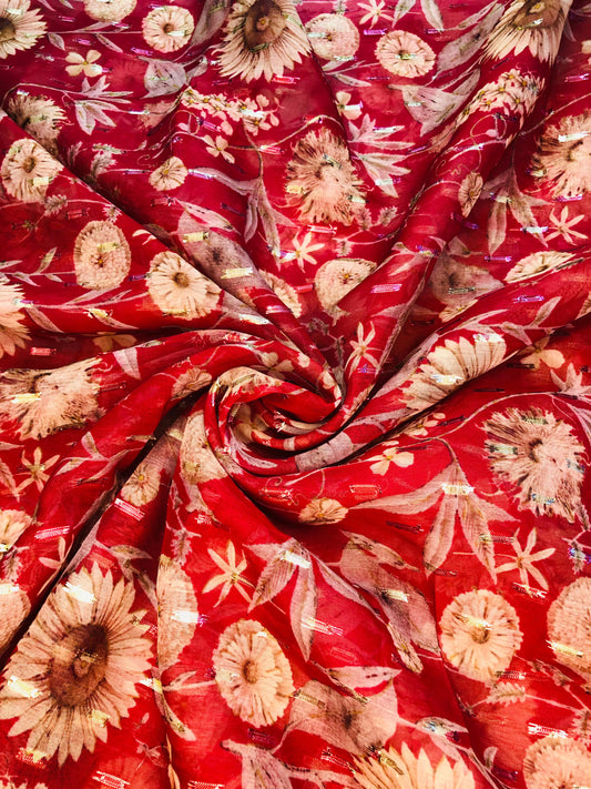 gold butta maroon floral