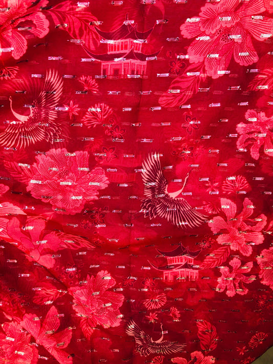 gold butta redcanvas floral