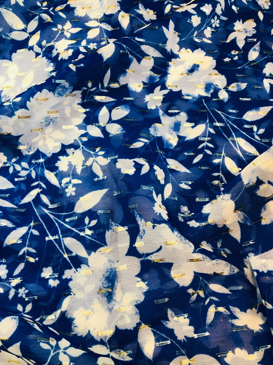 gold butta mono teal floral