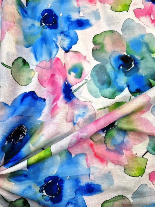 WATERCOLOR FLORAL DREAMS (LINEN)
