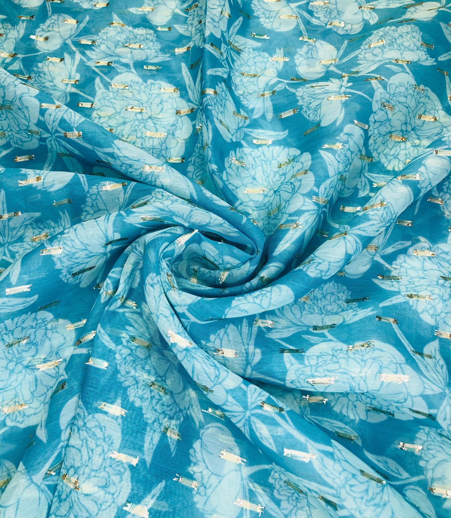 gold butta mono sky floral