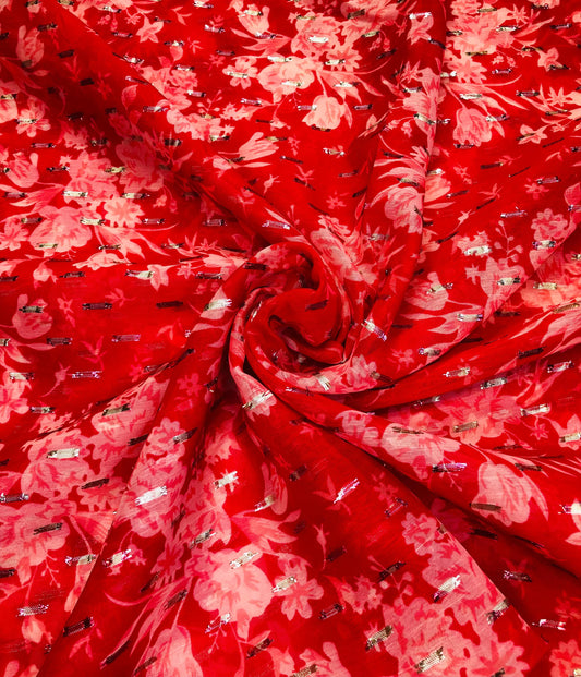 gold butta pink red floral