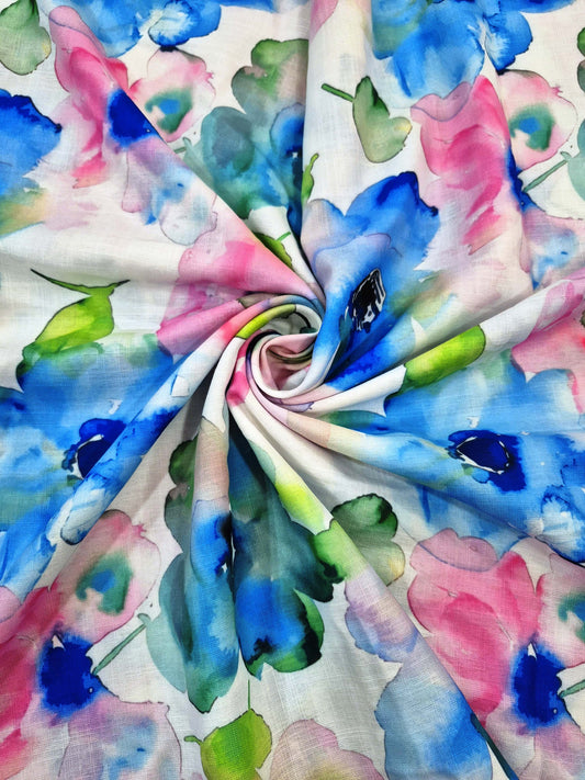 WATERCOLOR FLORAL DREAMS (LINEN)